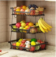 GILLAS 3 Tier Countertop Fruit Basket with 2