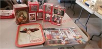 Coca-Cola serving tray, Christmas ornaments,