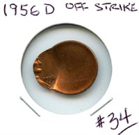 1956-D Cent - Off Strike, Full Date