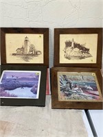 Vintage wooden framed photos