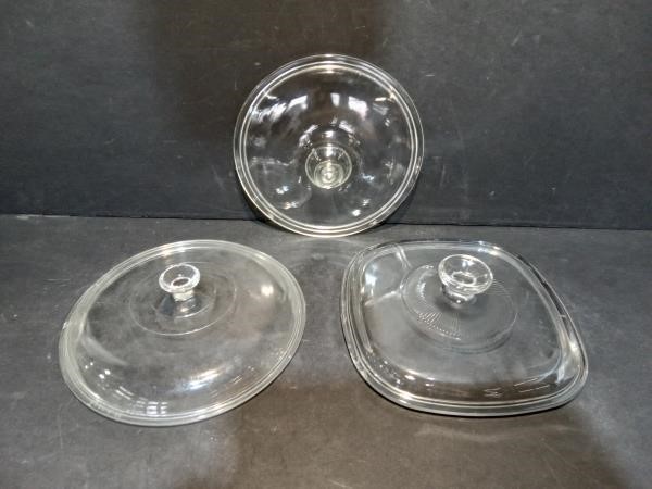 3 Pyrex Lids