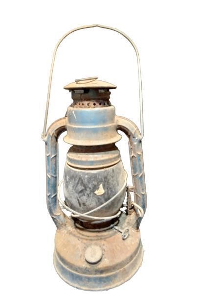 Vintage Blue Lantern - Antique Style Lamp