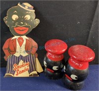 Black Americana salt and pepper and 10-in cut out