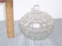 PRETTY Clear Glass Candy Dish with Lid
