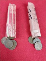 Two Rolls of Wheat Pennies