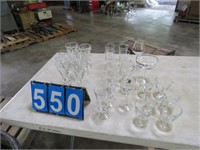 GROUP OF GLASS STEMWARE- VARIOUS SIZES