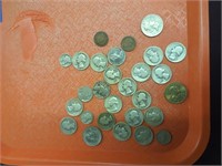 Various Coins. Silver Dimes Quarters Indian Head