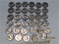 Lot asst Kennedy Half Dollars Coins