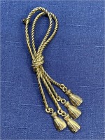 Vintage rope and tassels brooch