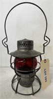 Dressel RR Lantern, N.P. Ry Red Globe, 10"