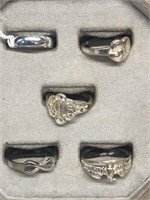 5-Sterling rings various sizes