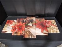 Lily Floral Canvas 5pc Wall Art