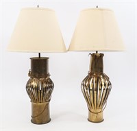 WWII - COLD WAR US ARTILLERY TRENCH ART LAMPS