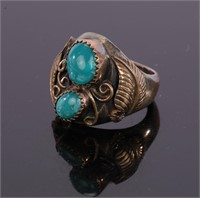 A.J. NATIVE AMERICAN 12K GOLD & STERLING Ring