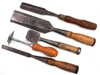 (5) Heavy Duty Wood Carving / Lathe Tools