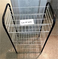 Small Metal White Rolling Cart