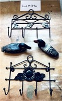 Wooden Painted Ducks & Metal Shelves (4)