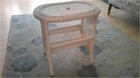 white wicker table