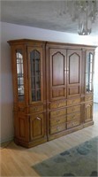 large oak entertainment center, 3 pieces