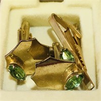 Cufflinks & Tie Tack Set & Case