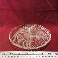 Divided Glass Dish (Vintage)