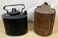 2- antique oil cans