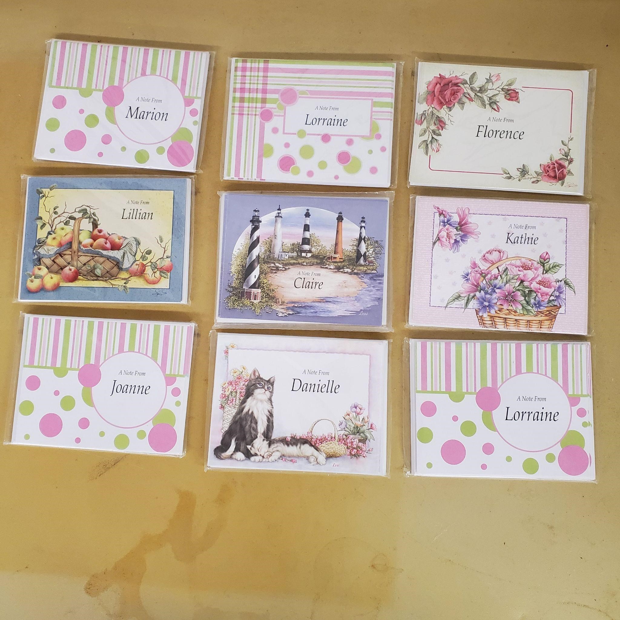 Nine Personalized Stationery Sets