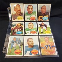 9 Footbsll Cards 1960
