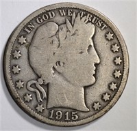 1915 BARBER HALF DOLLAR, G/VG