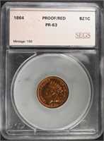 1864 BRONZE INDIAN HEAD CENT SEGS