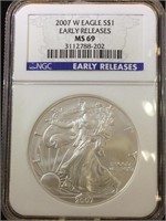 2007-W  NGC MS69 Early Release American Silver