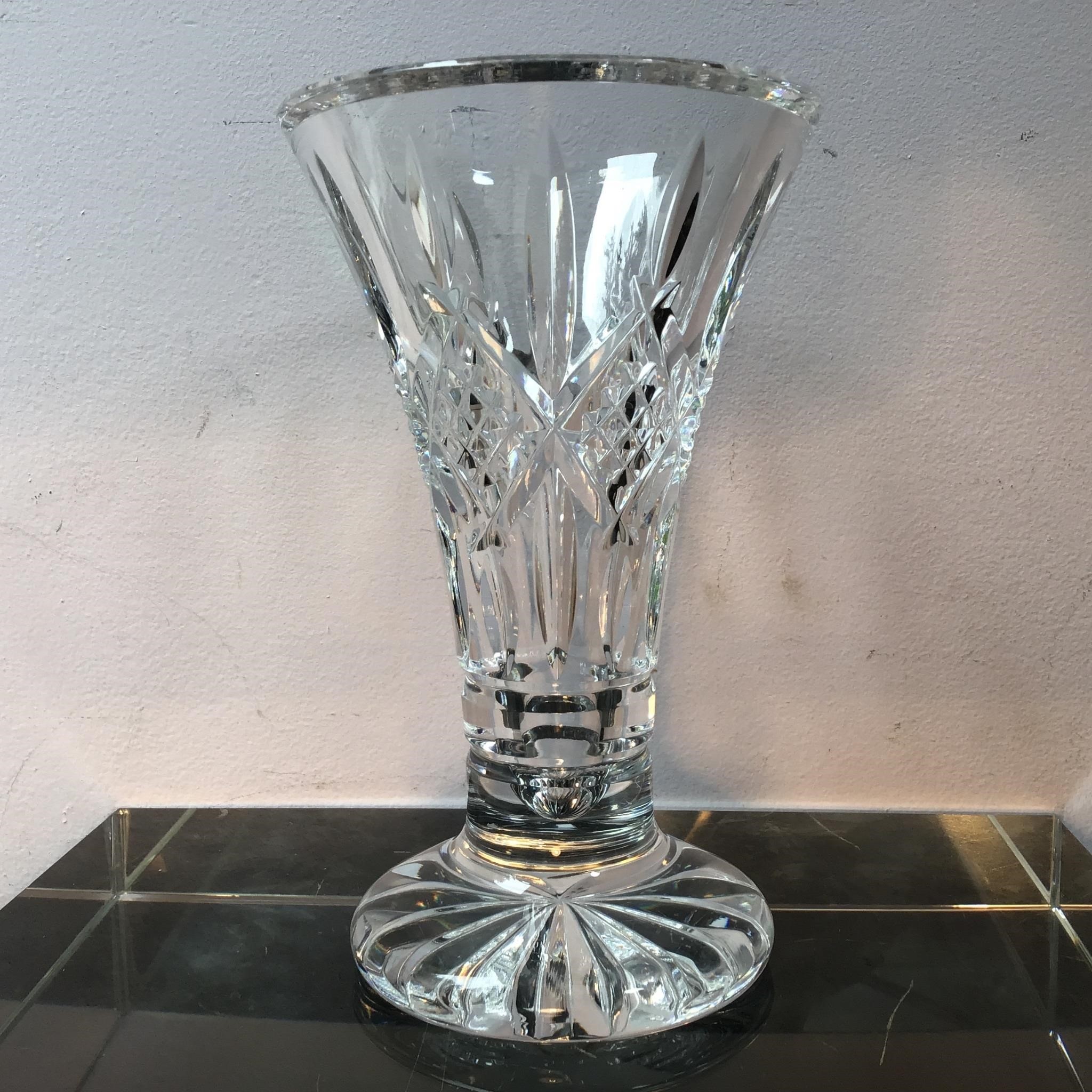 WATERFORD CUT CRYSTAL FLARED VASE IRELAND