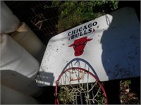 outside-Chicago Bull basketball backboard, post