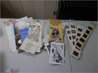 Tray of vintage travel brochures-Super MM slides