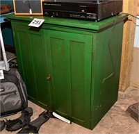 Green 2 shelf (adjustable) cabinet