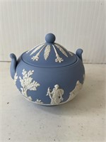 Vintage Jasperware "Wedgwood" Blue Sugar Bowl