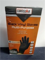 Size medium black vinyl gloves