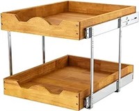 Dindon 2 Tier Wood Pull Out Cabinet Organizer