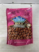 Blue diamond almonds bold Koran BBQ 45 oz best by