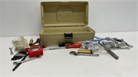 Flambeau tool box with sockets, wrenches, screw