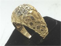 14k gold  & diamond ring, size 8.5