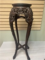 Asian Rosewood Carved Stand 36"h
