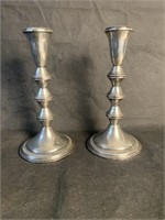 Pair, Sterling Silver Candlesticks, 8.5" h.