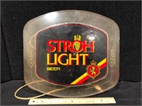 Lighted Stroh Light Beer Sign