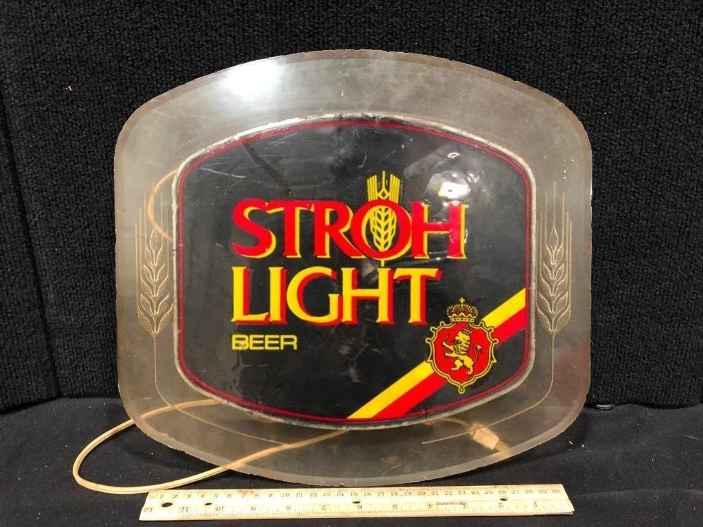 Lighted Stroh Light Beer Sign