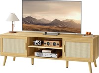 SUPERJARE Boho TV Stand for 55 Inch TV  ...