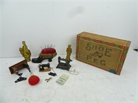 Lot of Misc. Vintage Trinket Items - Cigar Box