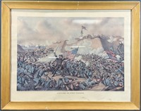 Antique Civil War Litho Capture of Fort Fisher