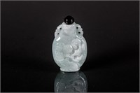 Chinese Green Jadeite Carved Snuff Bottle
