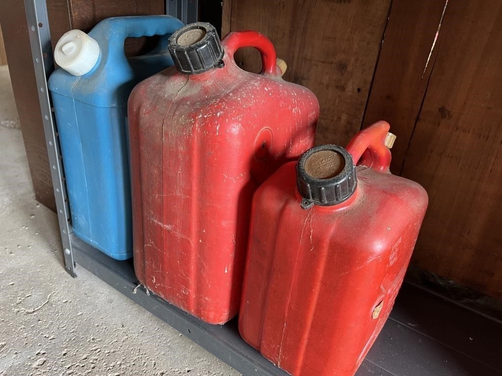 Two Gas and One Water Cans